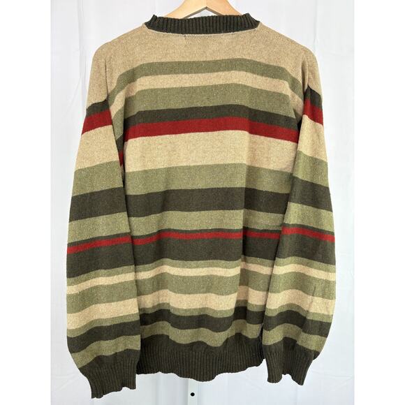 LIBERTY SWEATERS Size S Striped Crew Neck Long Sleeve Pullover Cotton Blend USA - Picture 2 of 4
